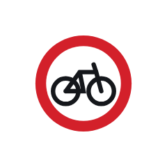 Traffic sign Closed to cyclists