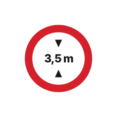Traffic sign Maximum height