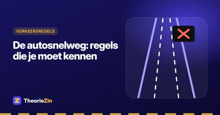 Illustratie bij "De autosnelweg: regels die je moet kennen": een autosnelweg met een rood kruis boven een rijstrook