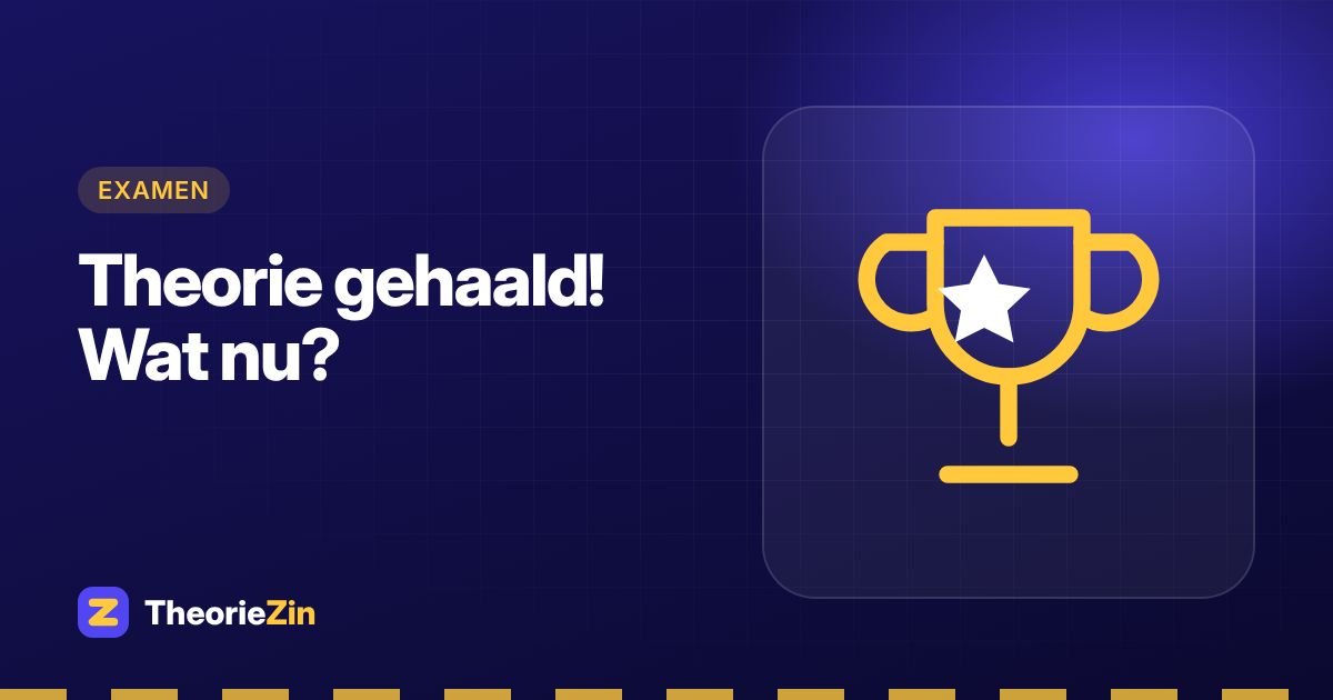 Theorie gehaald! Wat nu?