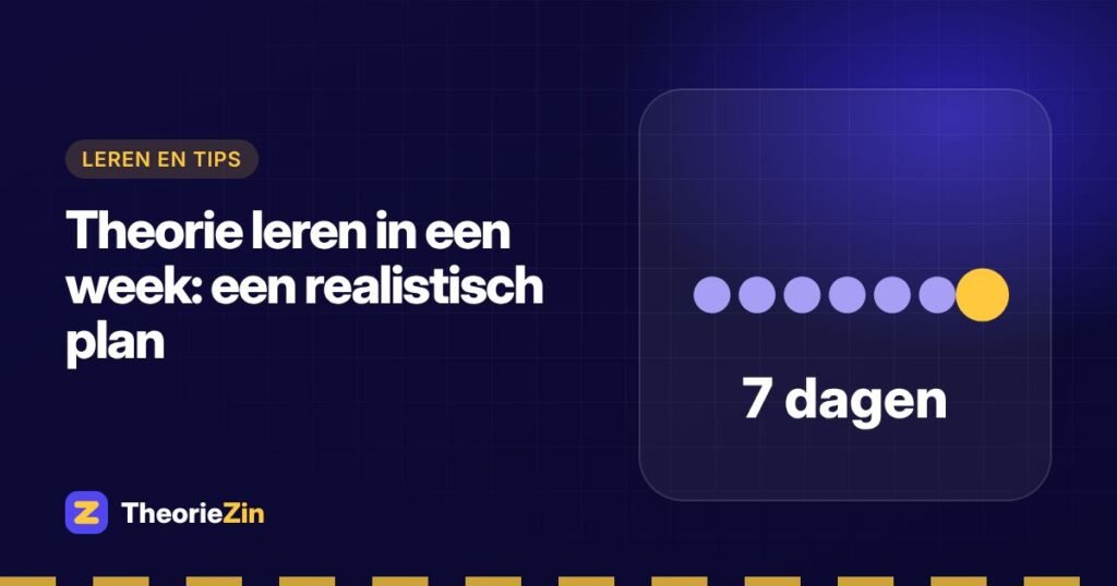 Illustratie bij "Theorie leren in een week: een realistisch plan": zeven stippen voor zeven dagen