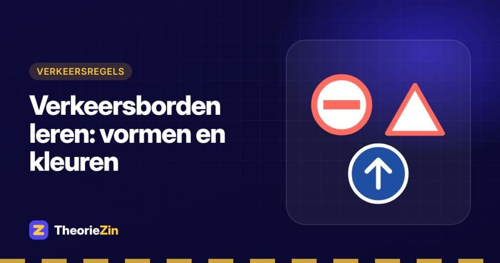 Illustratie bij "Verkeersborden leren: vormen en kleuren": drie soorten verkeersborden