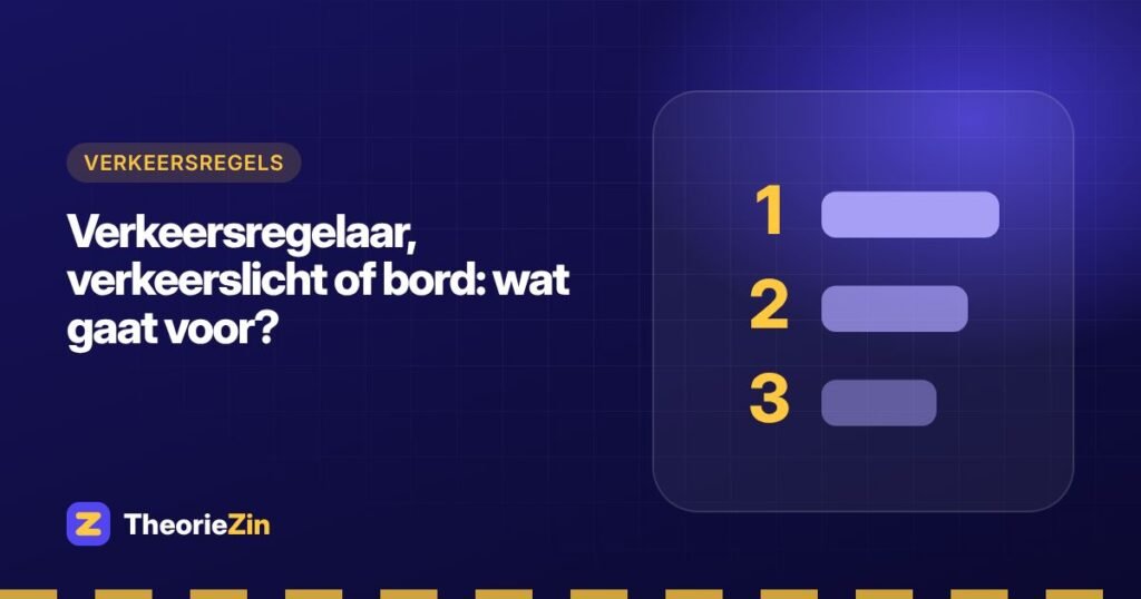 Illustratie bij "Verkeersregelaar, verkeerslicht of bord: wat gaat voor?": een lijst met 1, 2 en 3